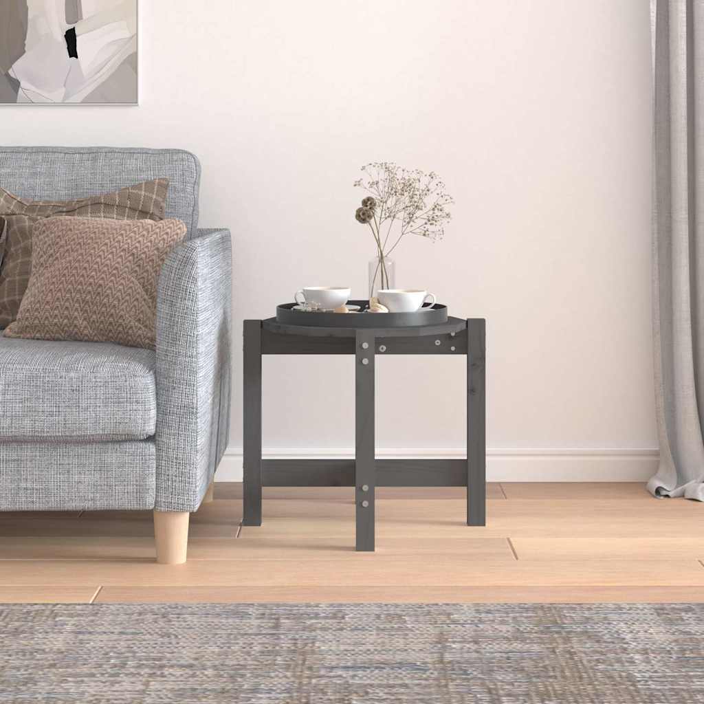 Coffee Table Grey Ø 52,5x45 cm Solid Wood Pine