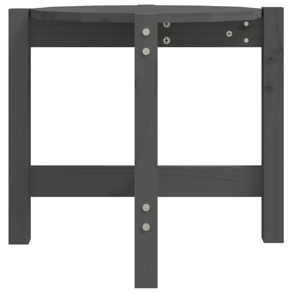 Coffee Table Grey Ø 52,5x45 cm Solid Wood Pine