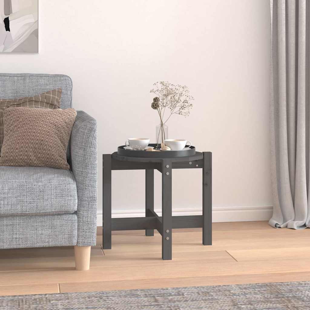 Coffee Table Grey Ø 52,5x45 cm Solid Wood Pine