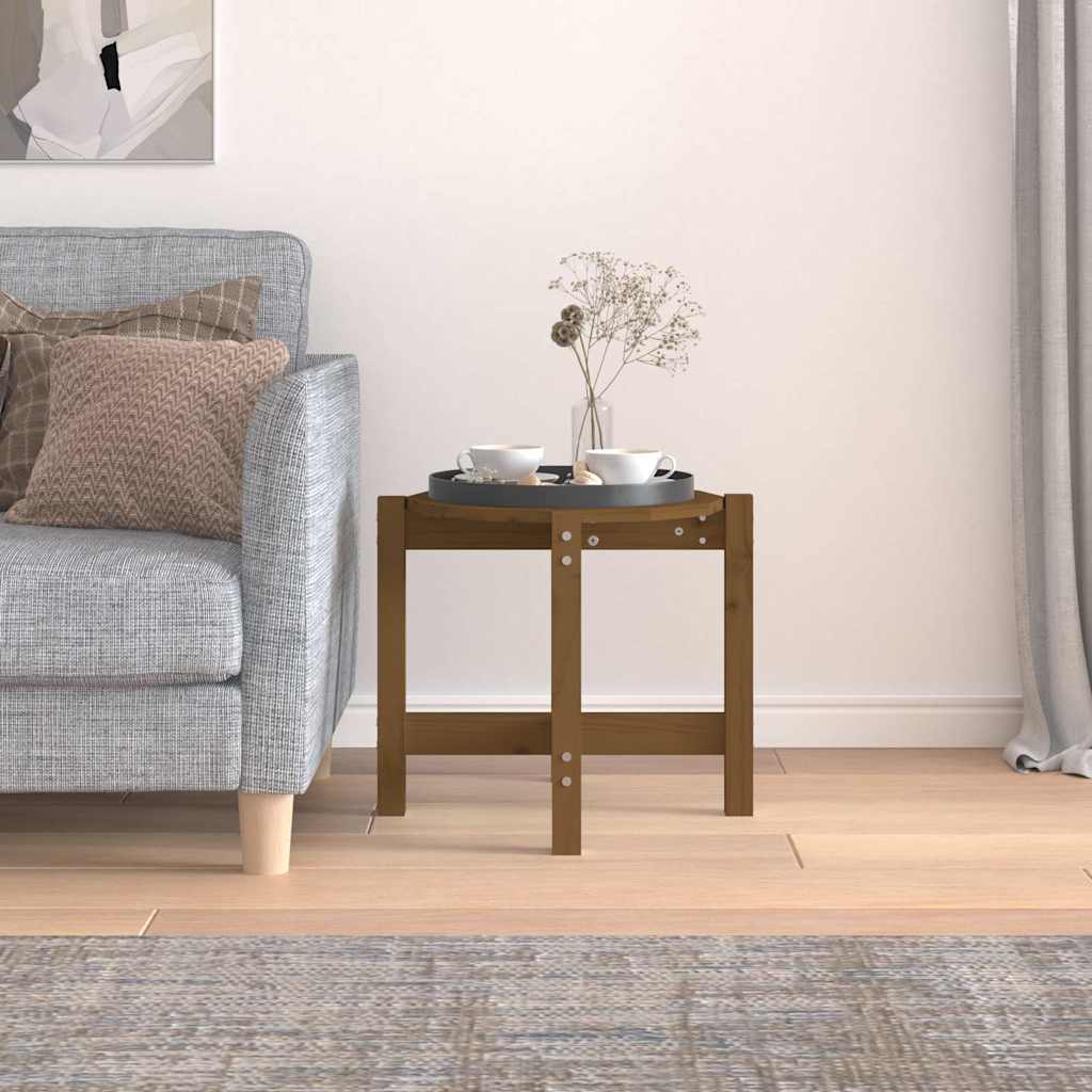 Coffee Table Honey Brown Ø 52,5x45 cm Solid Wood Pine