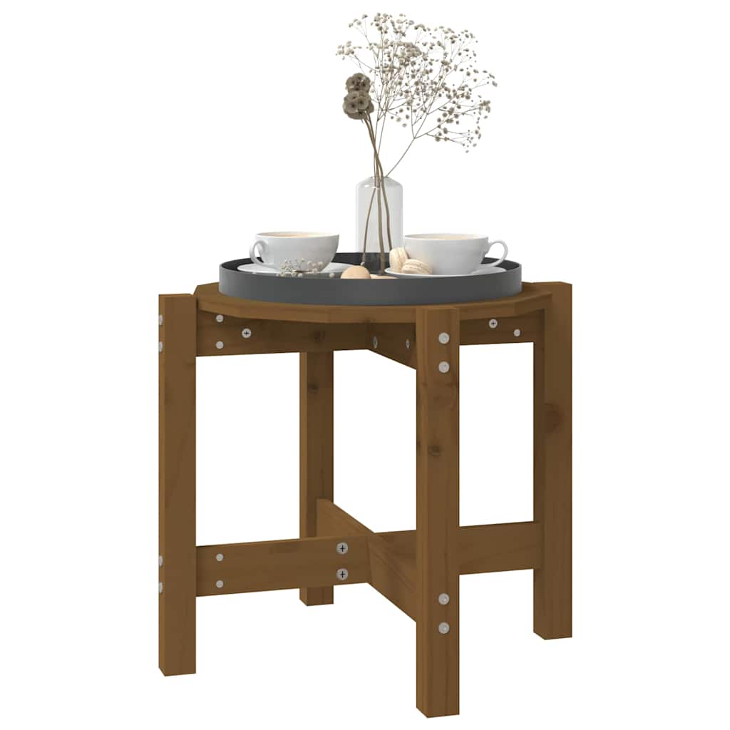 Coffee Table Honey Brown Ø 52,5x45 cm Solid Wood Pine