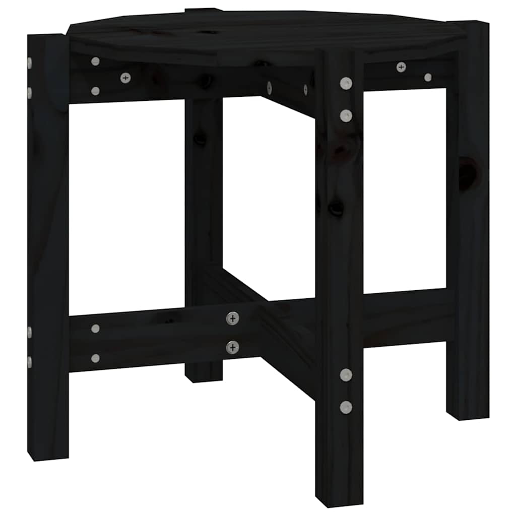 Coffee Table Black Ø 52,5x45 cm Solid Wood Pine