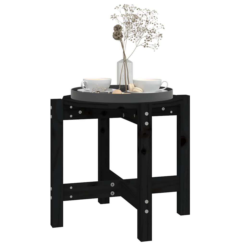 Coffee Table Black Ø 52,5x45 cm Solid Wood Pine