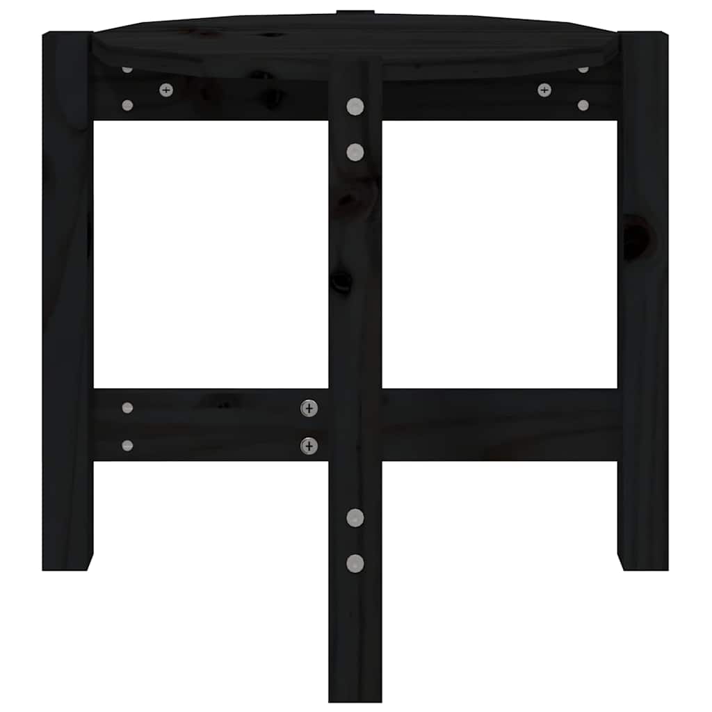 Coffee Table Black Ø 52,5x45 cm Solid Wood Pine