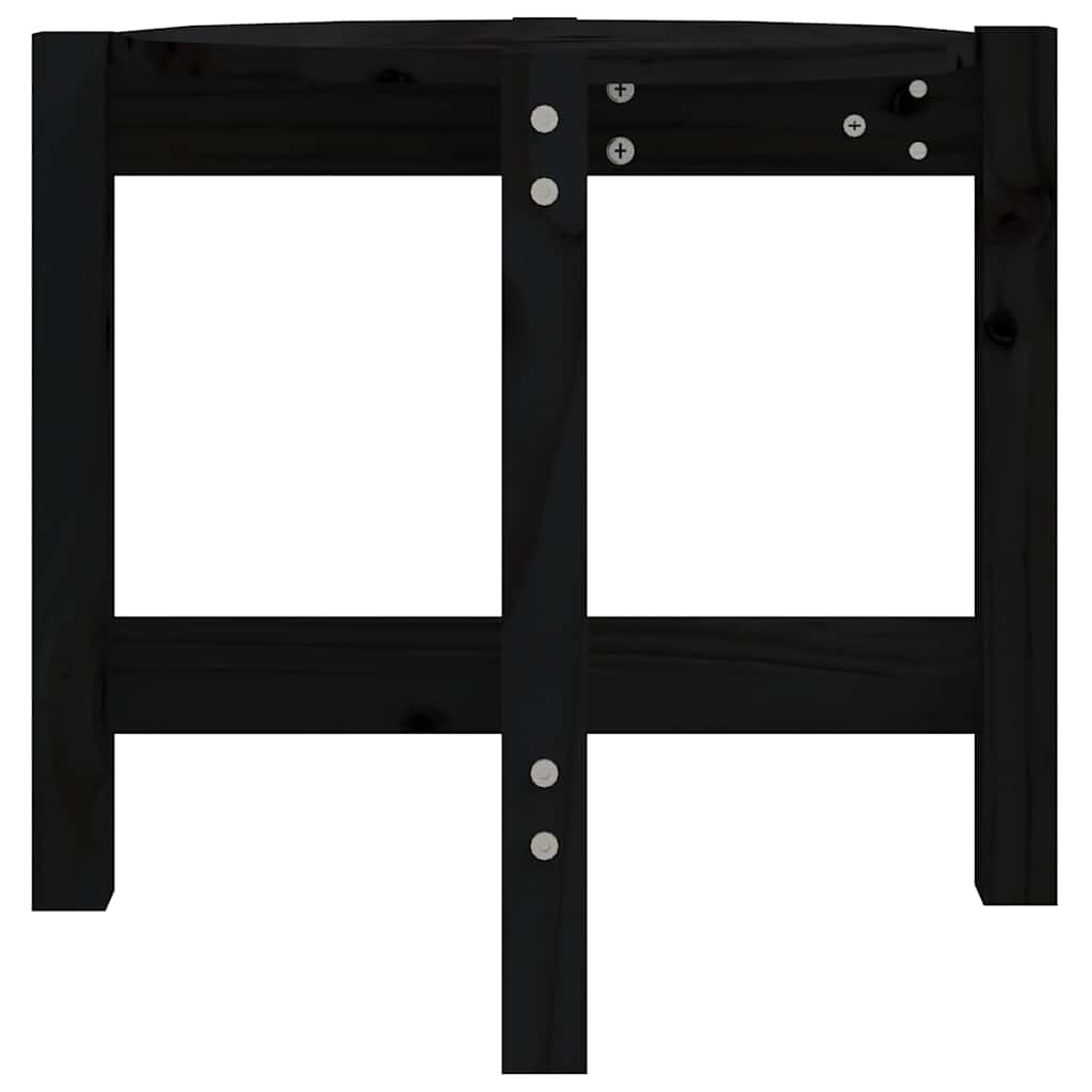 Coffee Table Black Ø 52,5x45 cm Solid Wood Pine