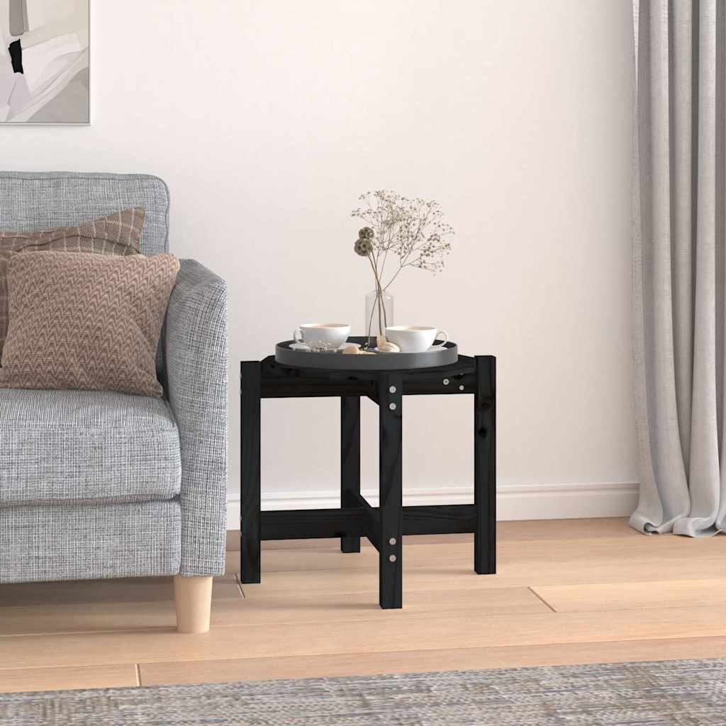 Coffee Table Black Ø 52,5x45 cm Solid Wood Pine