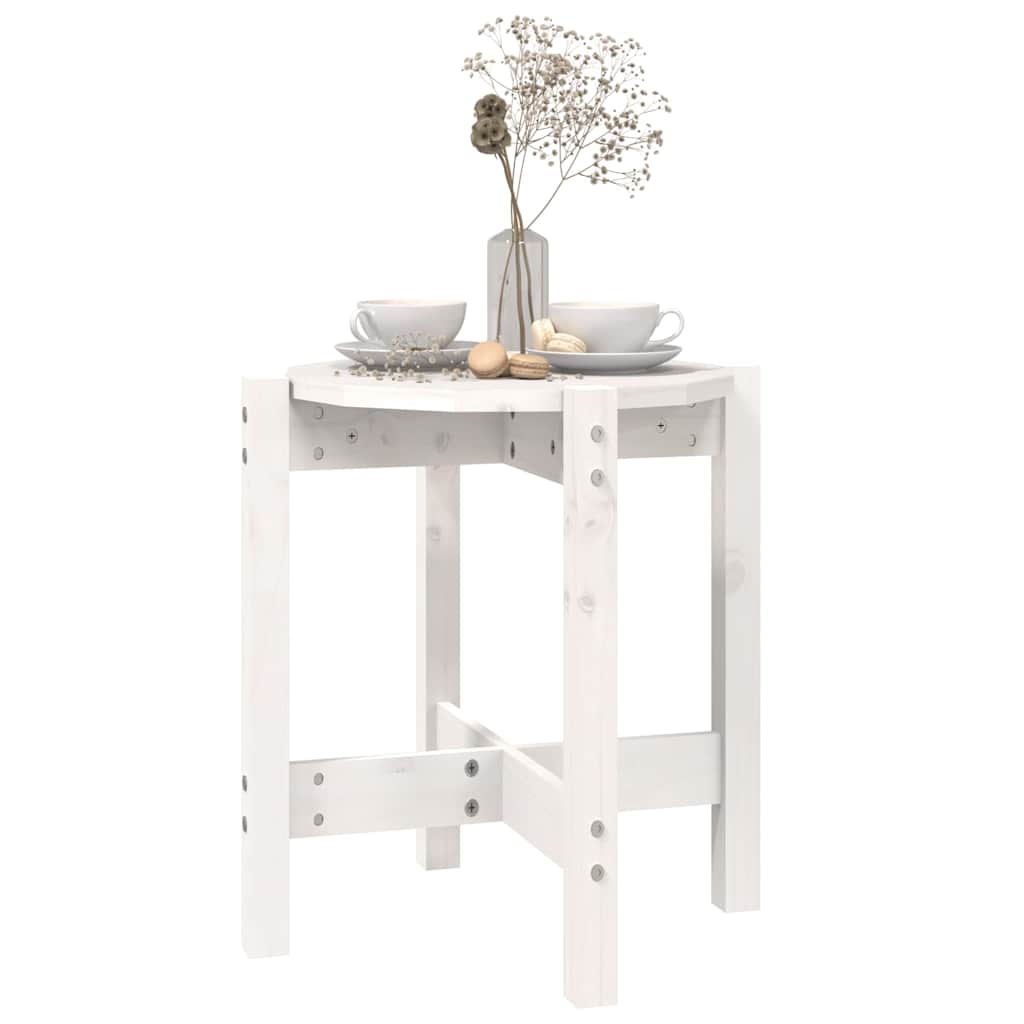 Coffee Table White Ø 42,5x45 cm Solid Wood Pine