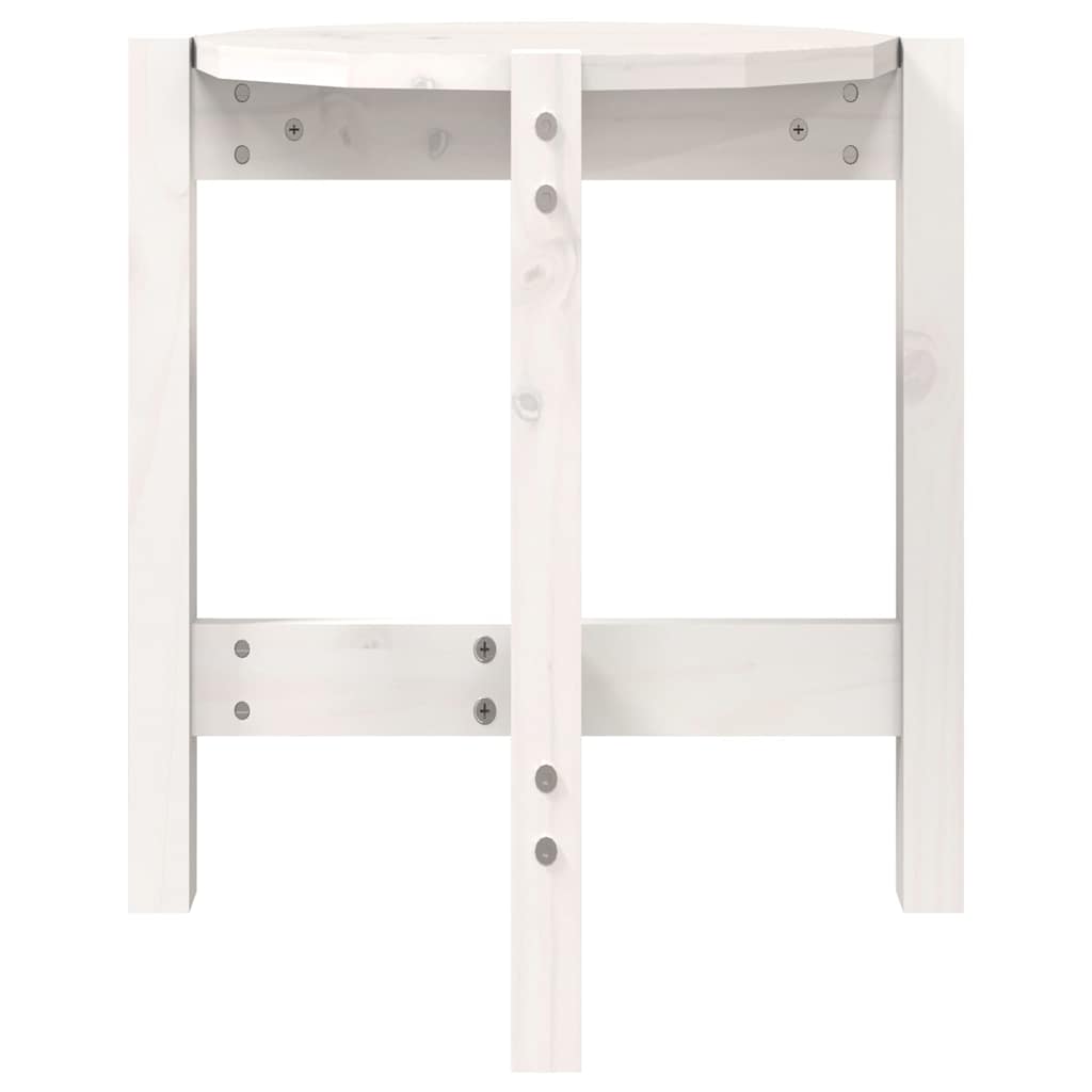 Coffee Table White Ø 42,5x45 cm Solid Wood Pine
