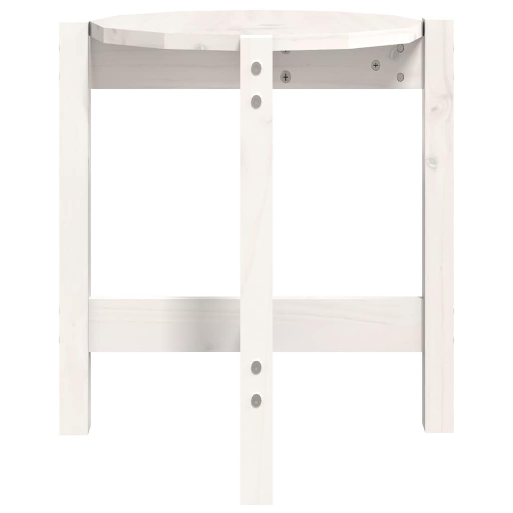 Coffee Table White Ø 42,5x45 cm Solid Wood Pine
