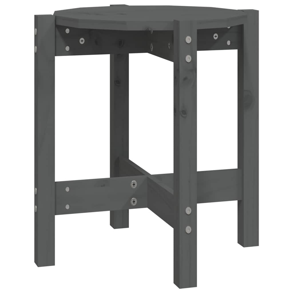 Coffee Table Grey Ø 42,5x45 cm Solid Wood Pine