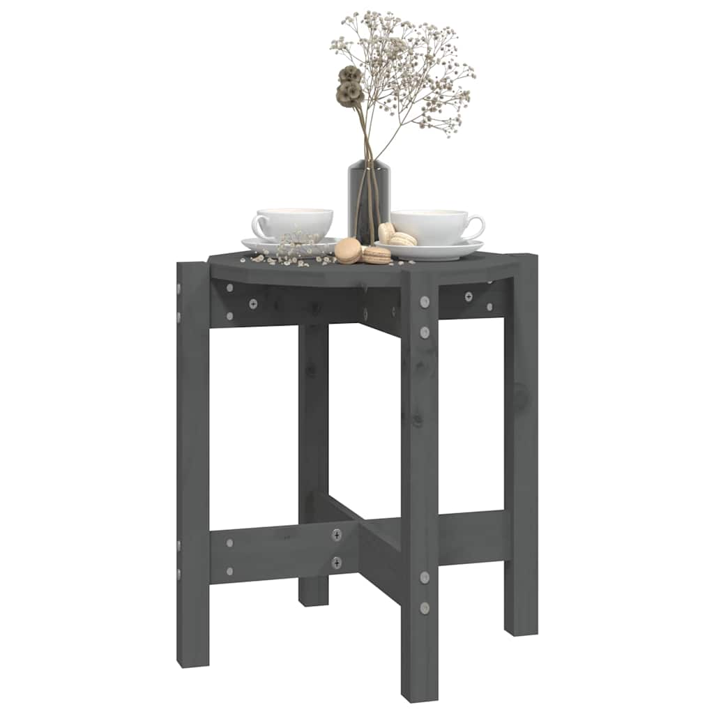 Coffee Table Grey Ø 42,5x45 cm Solid Wood Pine