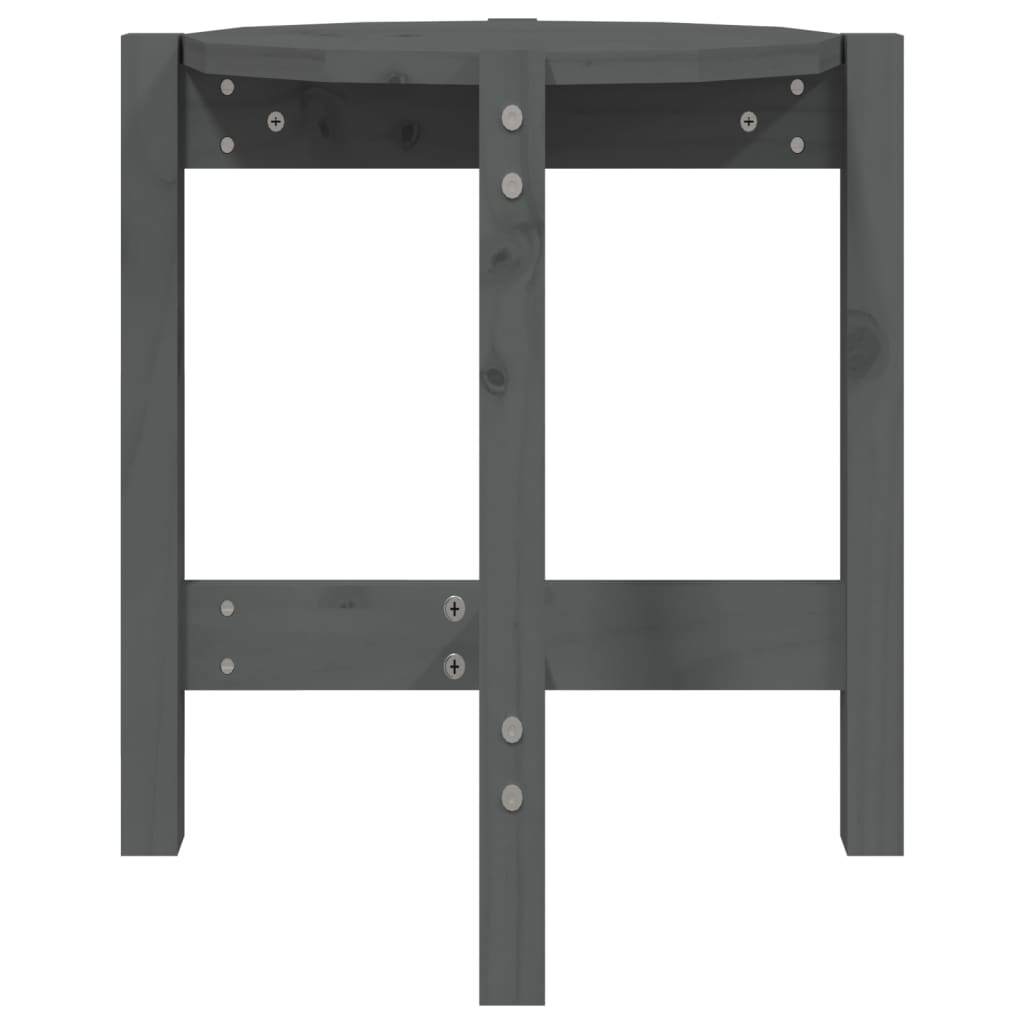 Coffee Table Grey Ø 42,5x45 cm Solid Wood Pine