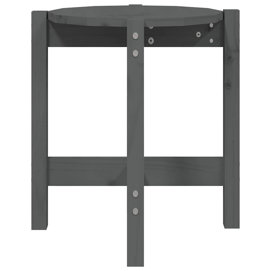 Coffee Table Grey Ø 42,5x45 cm Solid Wood Pine