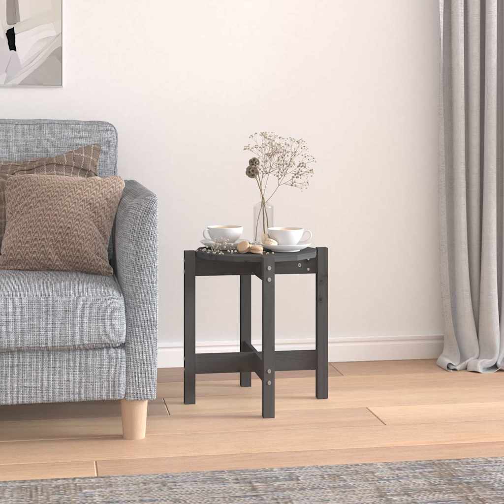 Coffee Table Grey Ø 42,5x45 cm Solid Wood Pine