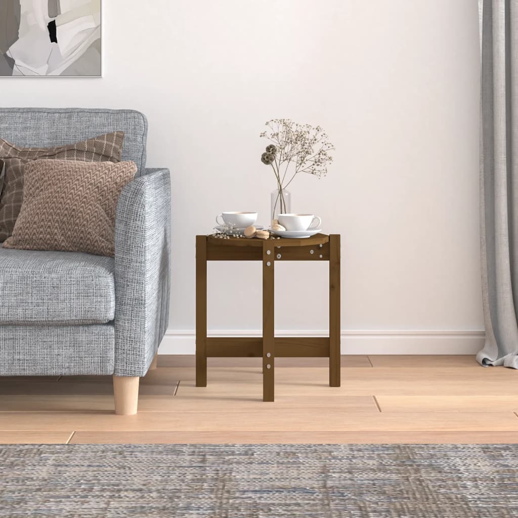 Coffee Table Honey Brown Ø 42,5x45 cm Solid Wood Pine