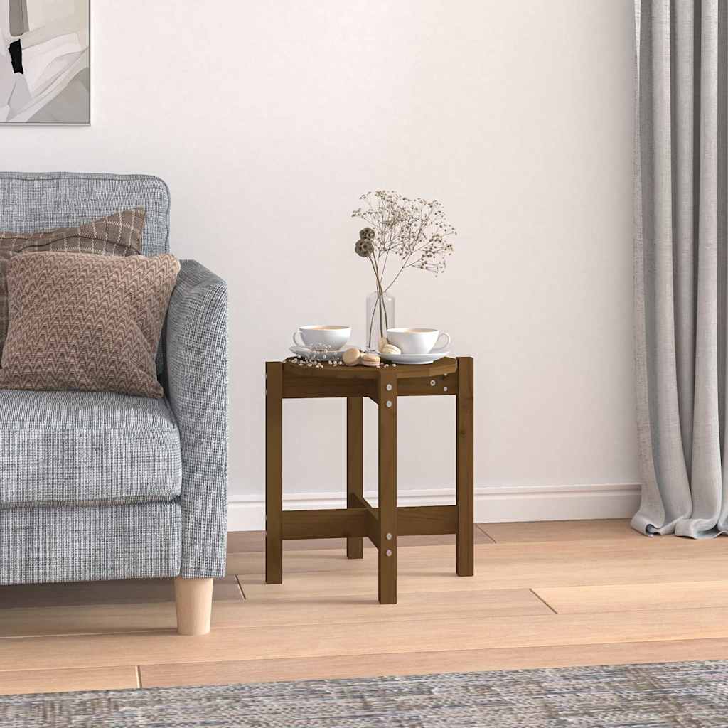 Coffee Table Honey Brown Ø 42,5x45 cm Solid Wood Pine