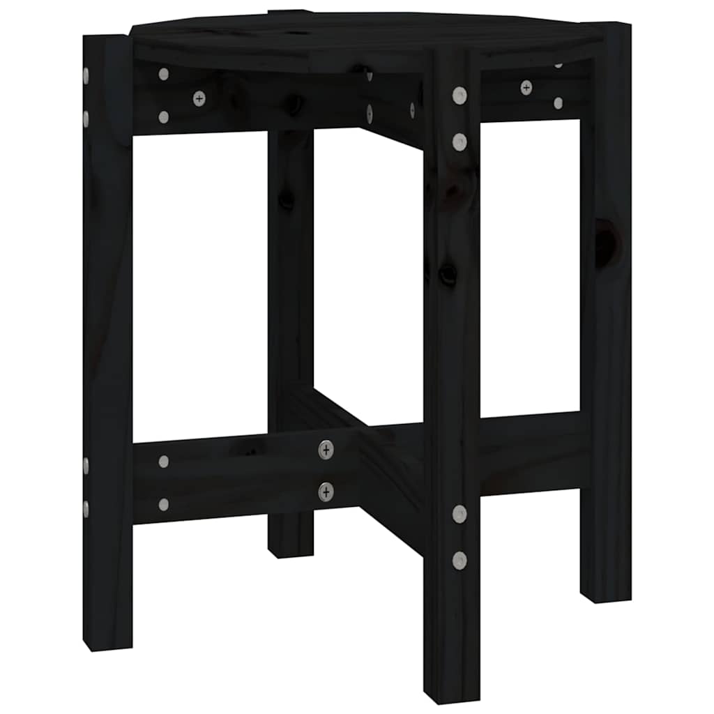 Coffee Table Black Ø 42,5x45 cm Solid Wood Pine