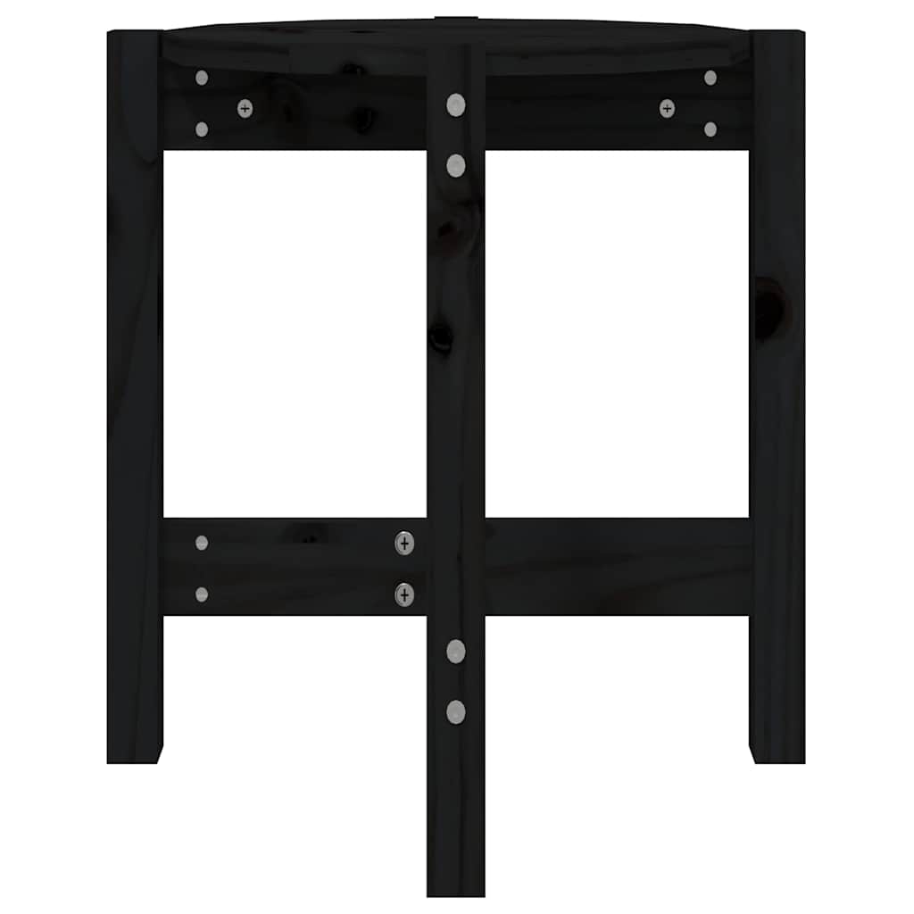 Coffee Table Black Ø 42,5x45 cm Solid Wood Pine