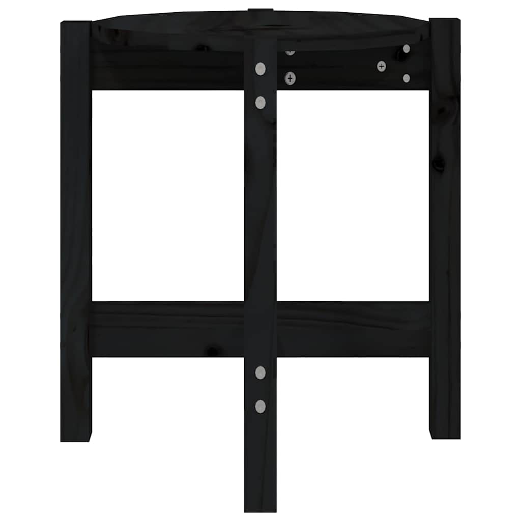 Coffee Table Black Ø 42,5x45 cm Solid Wood Pine