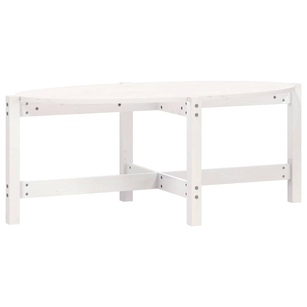 Coffee Table White 118x63x45 cm Solid Wood Pine