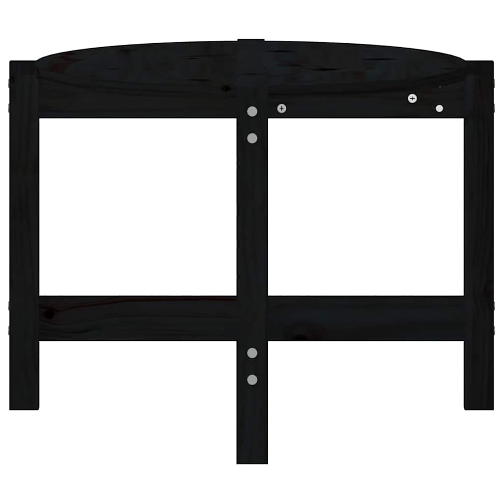 Coffee Table Black 118x63x45 cm Solid Wood Pine