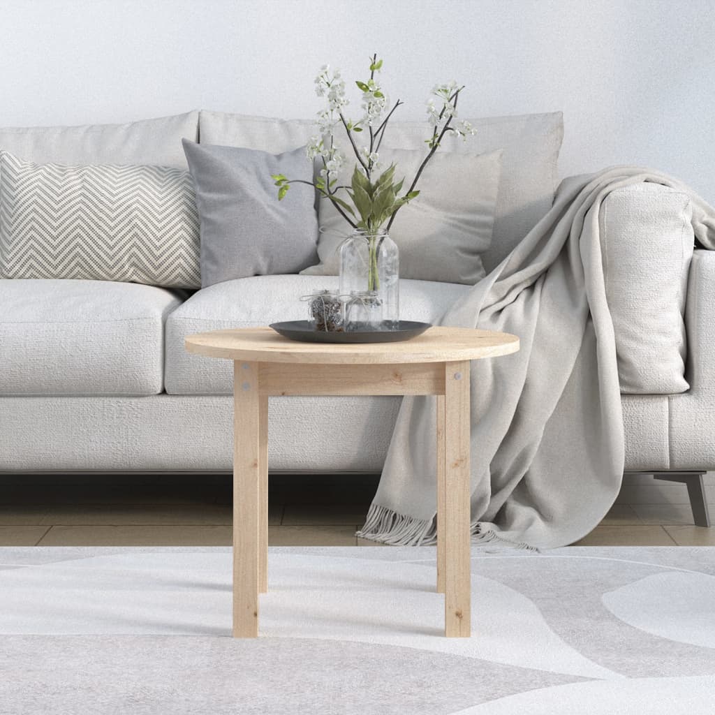 vidaXL Coffee Table Ø 55x45 cm Solid Wood Pine