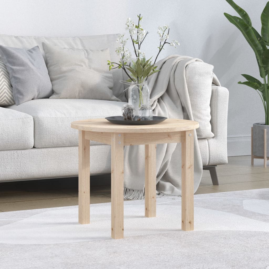 vidaXL Coffee Table Ø 55x45 cm Solid Wood Pine