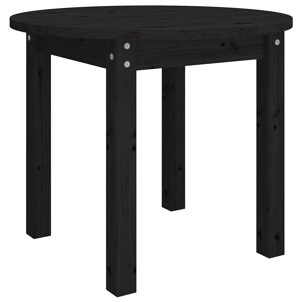 Coffee Table Black Ø 55x45 cm Solid Wood Pine