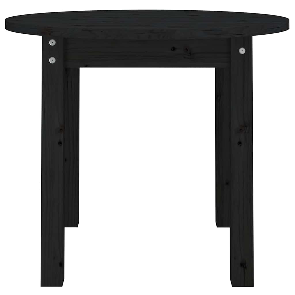 Coffee Table Black Ø 55x45 cm Solid Wood Pine