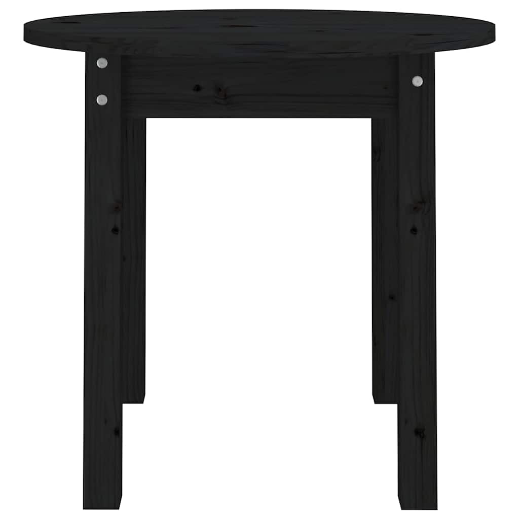 Coffee Table Black Ø 45x40 cm Solid Wood Pine
