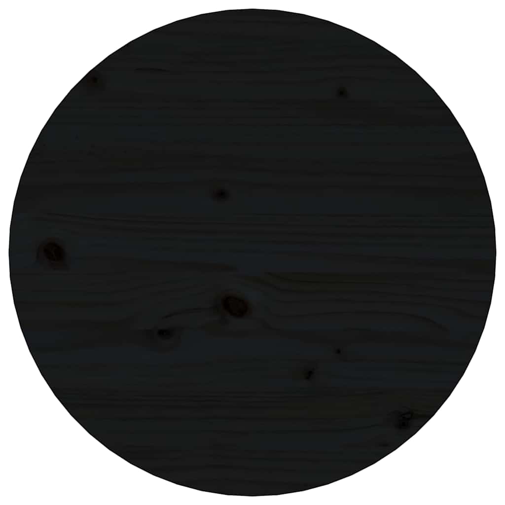 Coffee Table Black Ø 45x40 cm Solid Wood Pine