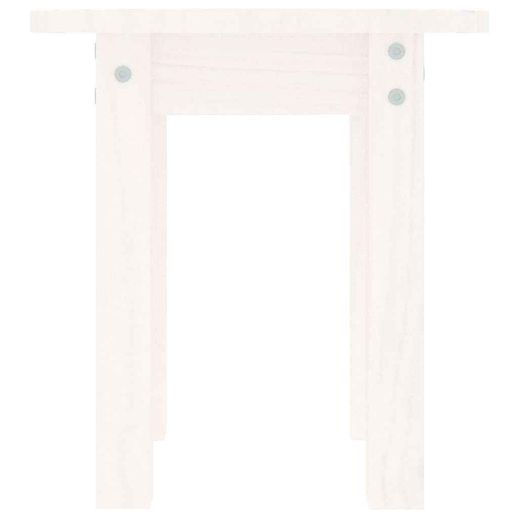 Coffee Table White Ø 35x35 cm Solid Wood Pine
