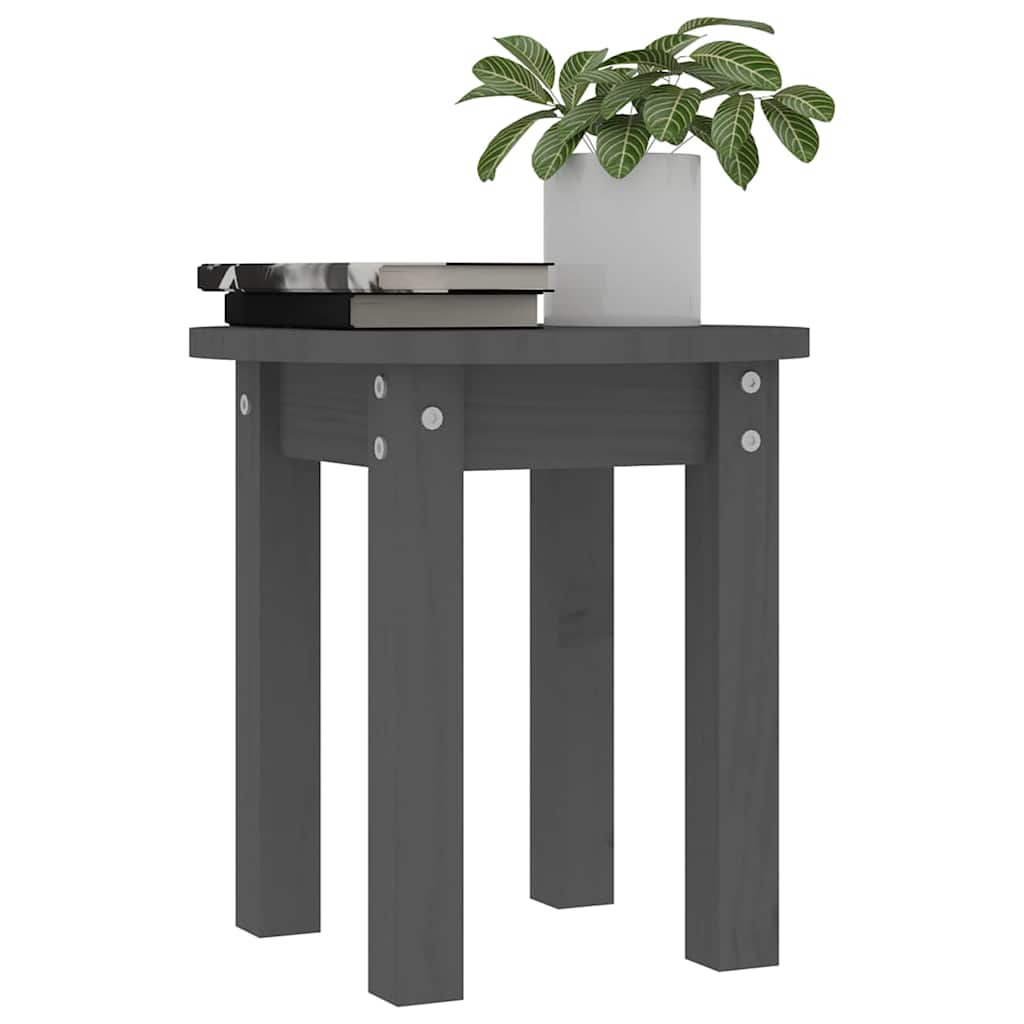Coffee Table Grey Ø 35x35 cm Solid Wood Pine