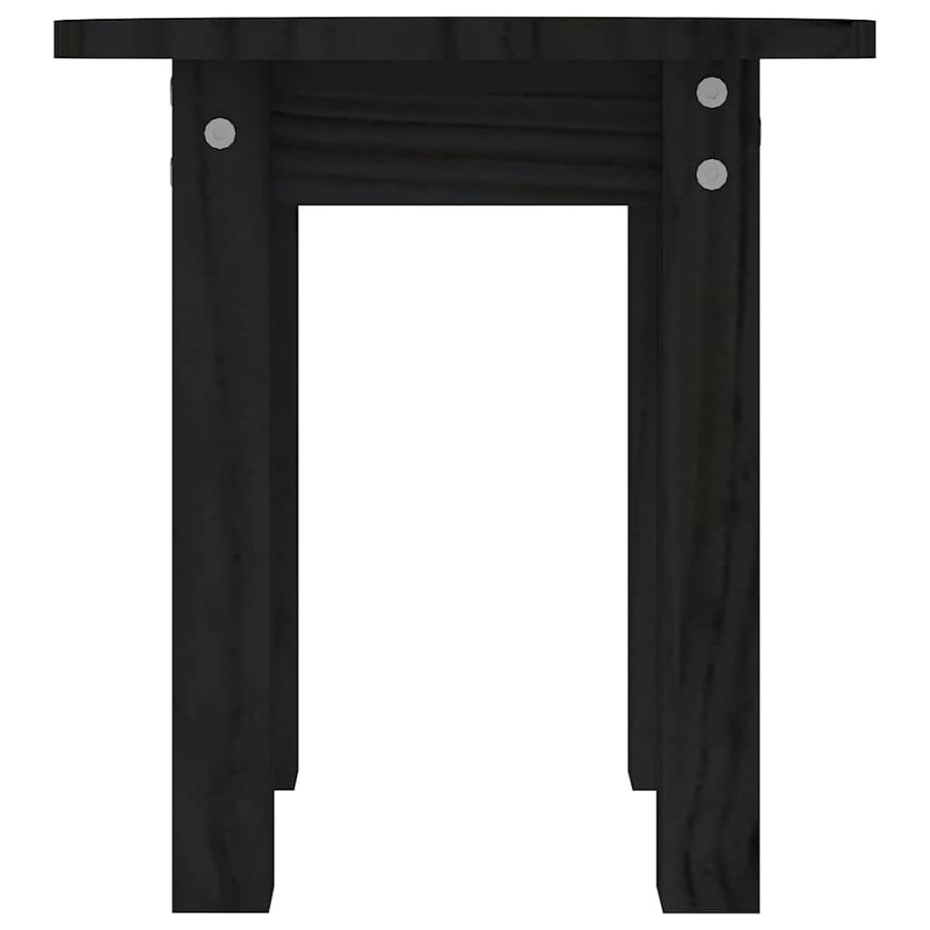 Coffee Table Black Ø 35x35 cm Solid Wood Pine