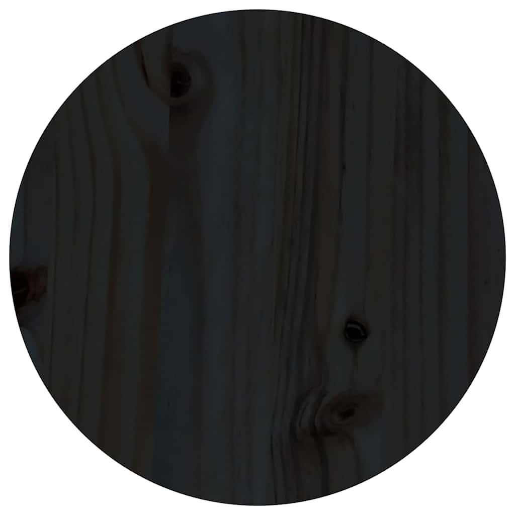 Coffee Table Black Ø 35x35 cm Solid Wood Pine