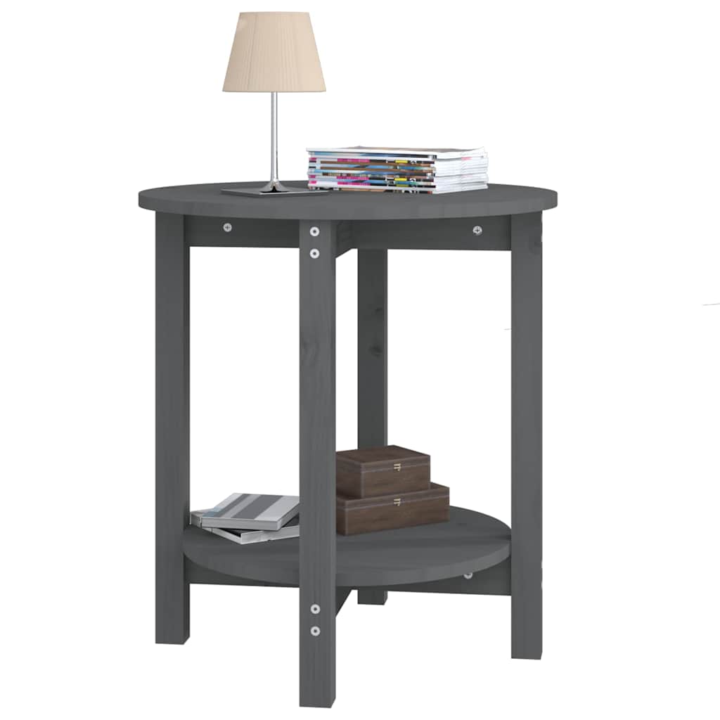 Coffee Table Grey Ø 55x60 cm Solid Wood Pine