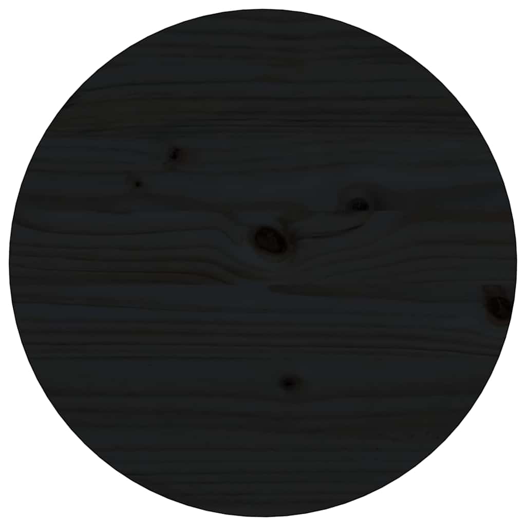 Coffee Table Black Ø 55x60 cm Solid Wood Pine