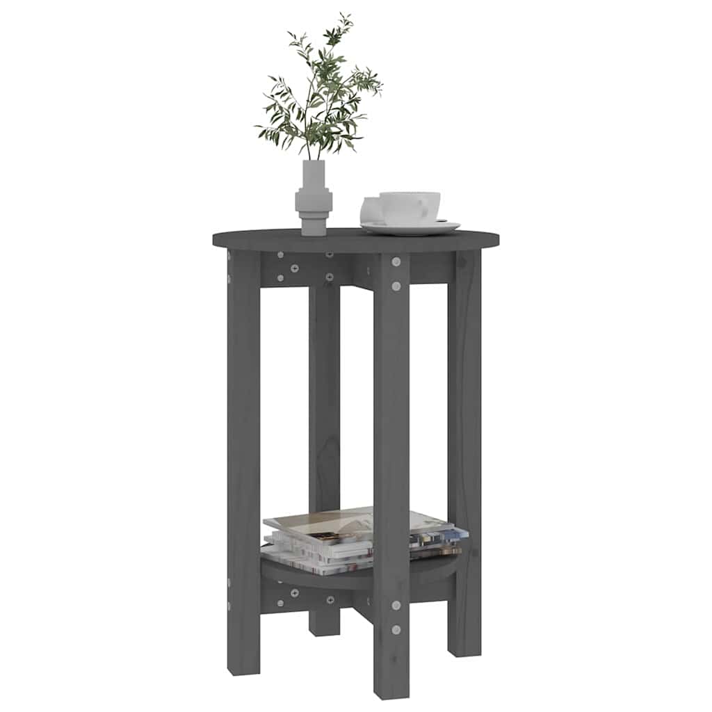 Coffee Table Grey Ø 40x60 cm Solid Wood Pine