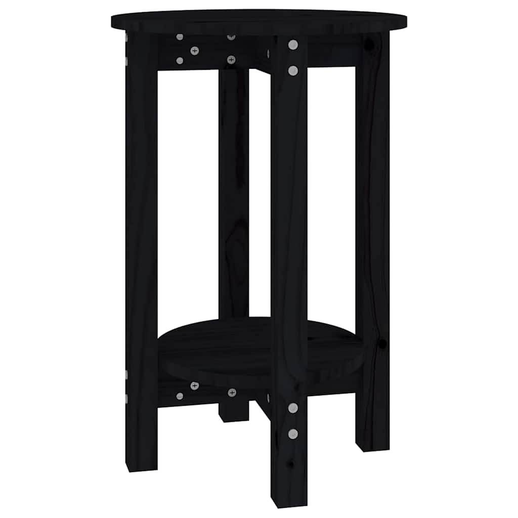 Coffee Table Black Ø 40x60 cm Solid Wood Pine