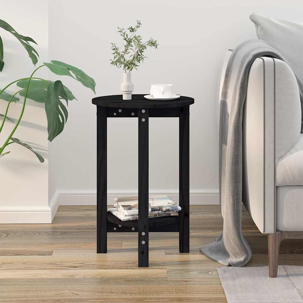 Coffee Table Black Ø 40x60 cm Solid Wood Pine