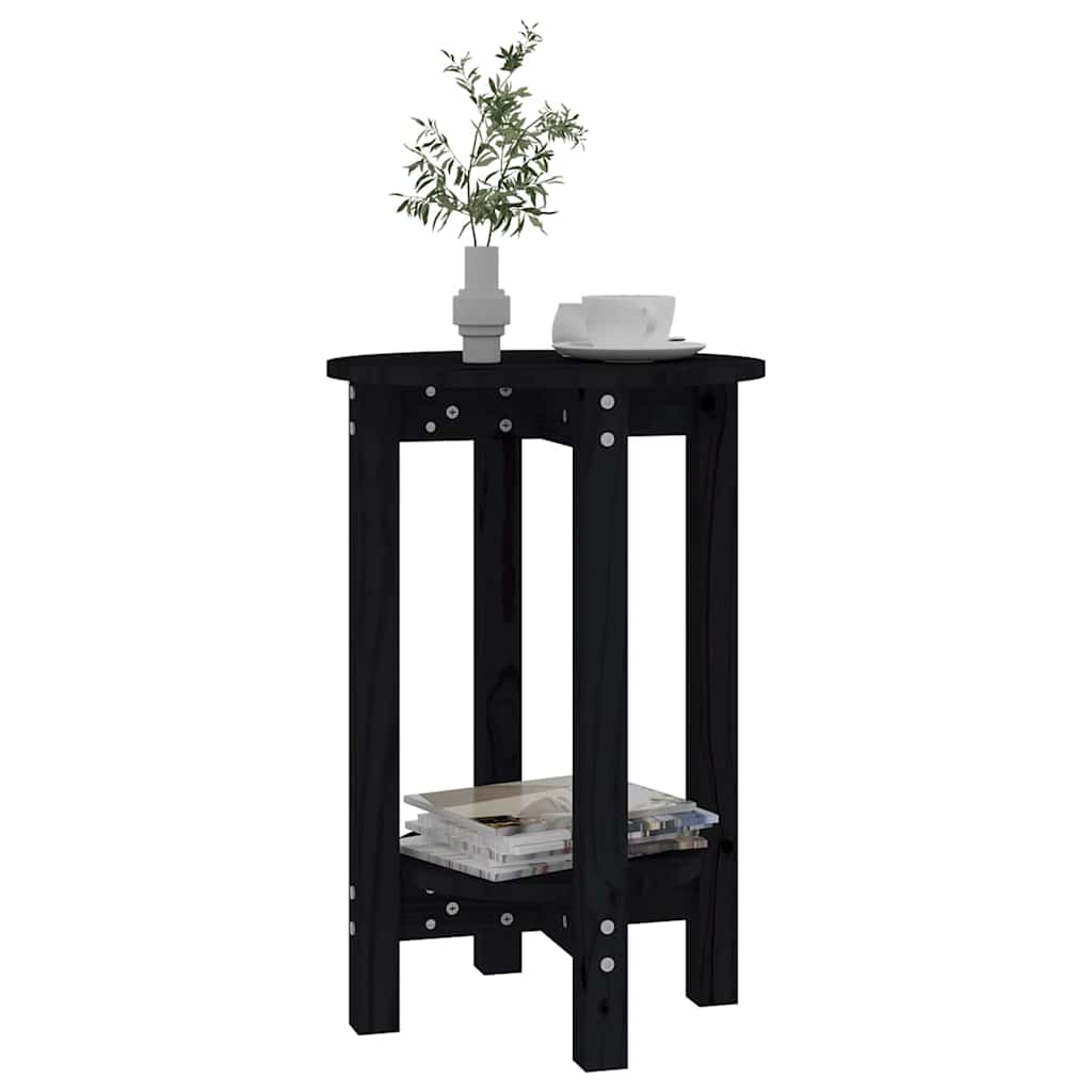 Coffee Table Black Ø 40x60 cm Solid Wood Pine