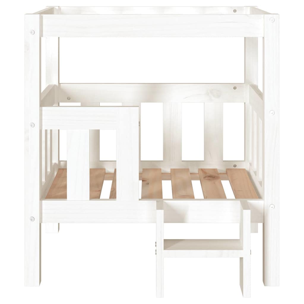 Dog Bed White 65,5x50,5x70 cm Solid Wood Pine