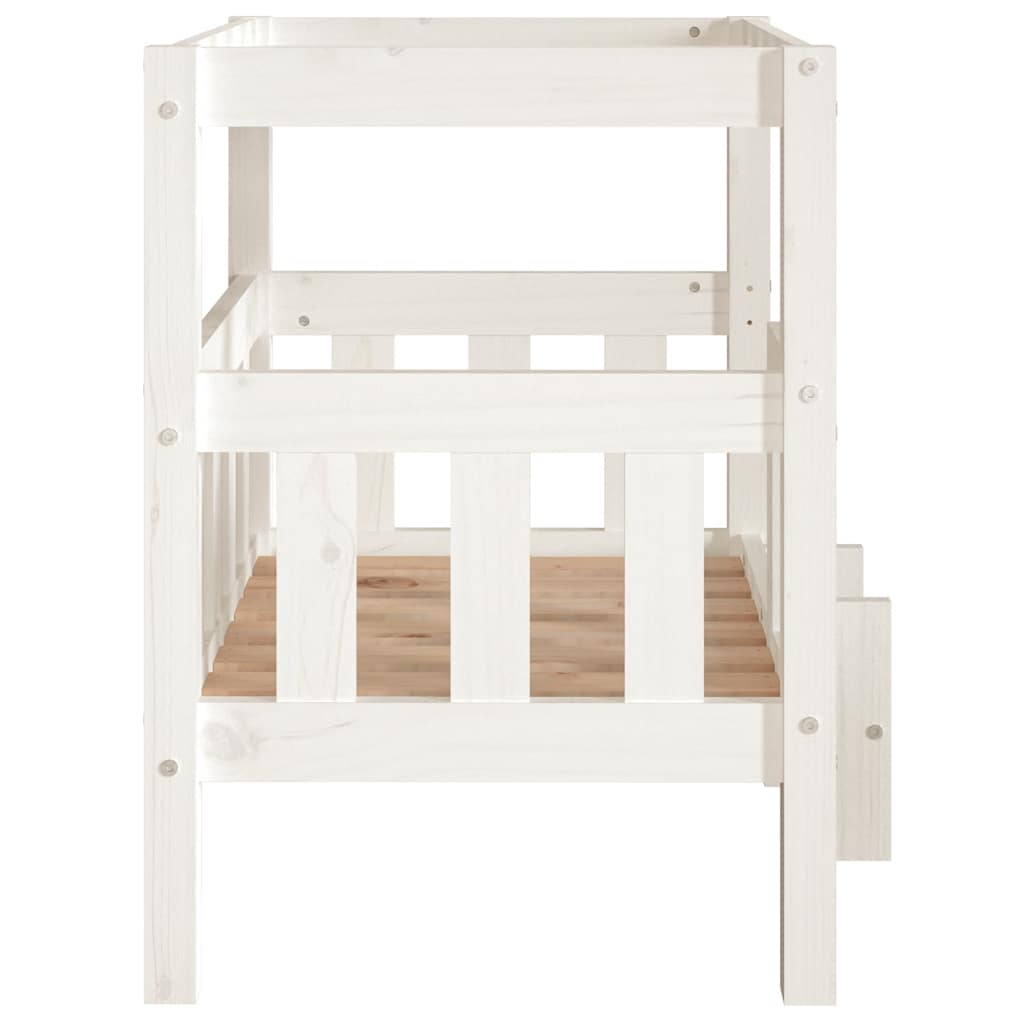 Dog Bed | White | Solid Pine Wood | Medium | Sturdy | Dog Bed | Rectangle