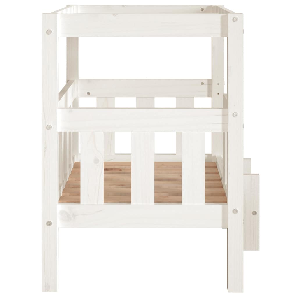 Dog Bed White 65,5x50,5x70 cm Solid Wood Pine