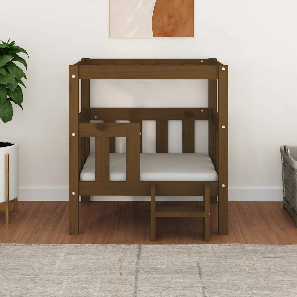 Dog Bed | Honey brown | Solid pine wood | Small | Durable | Dog Bed