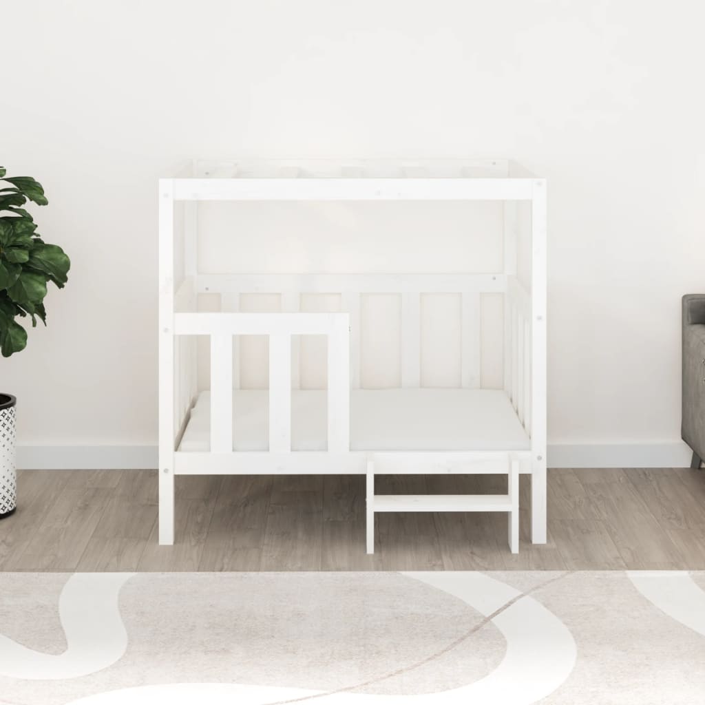 Dog Bed | White | Solid Pine Wood | 105.5 x 83.5 x 100 cm | Durable