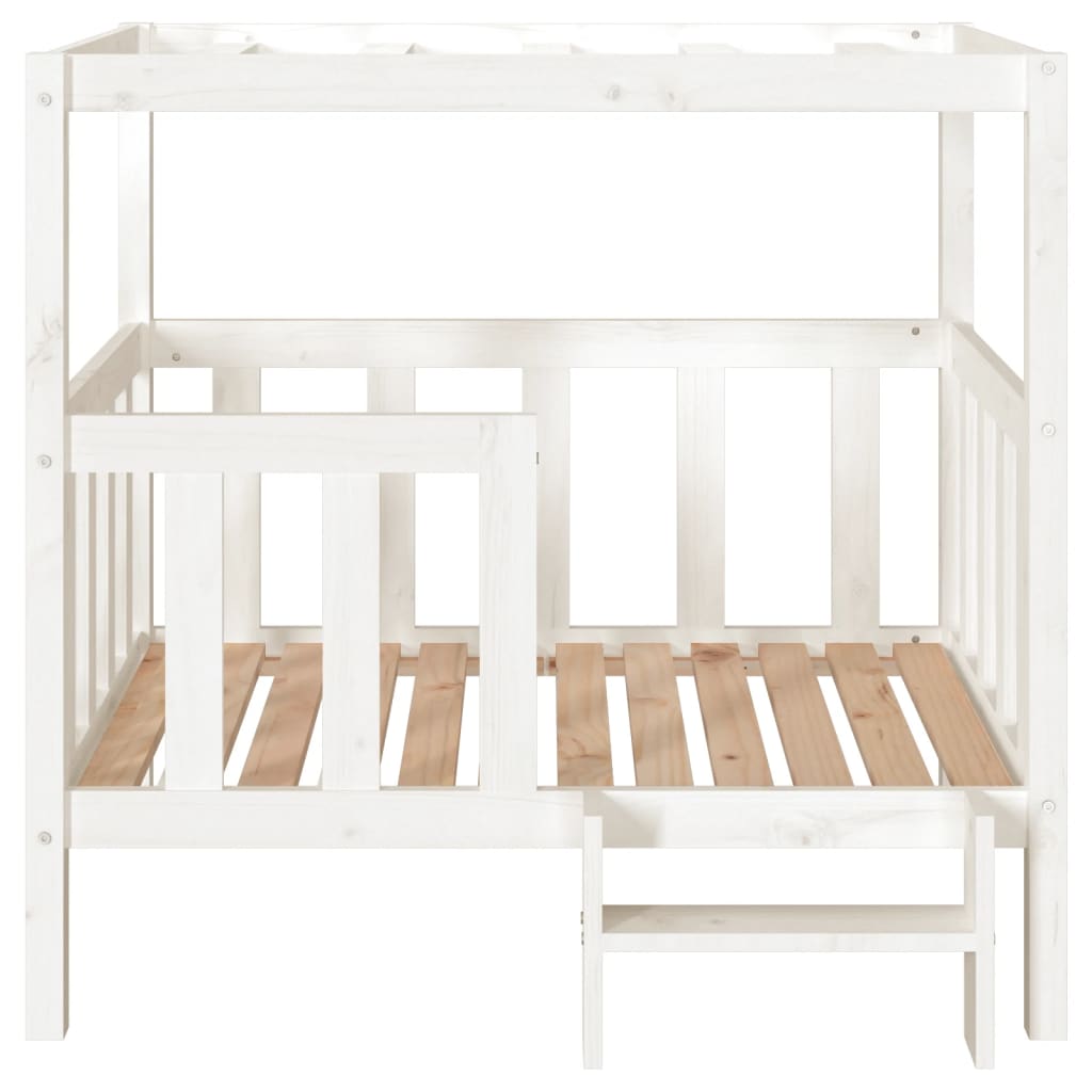 Dog Bed | White | Solid Pine Wood | 105.5 x 83.5 x 100 cm | Durable