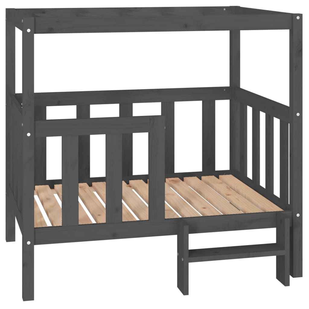 Dog Bed | Grey | Solid pine wood | Medium | Dog Bed | Rectangular