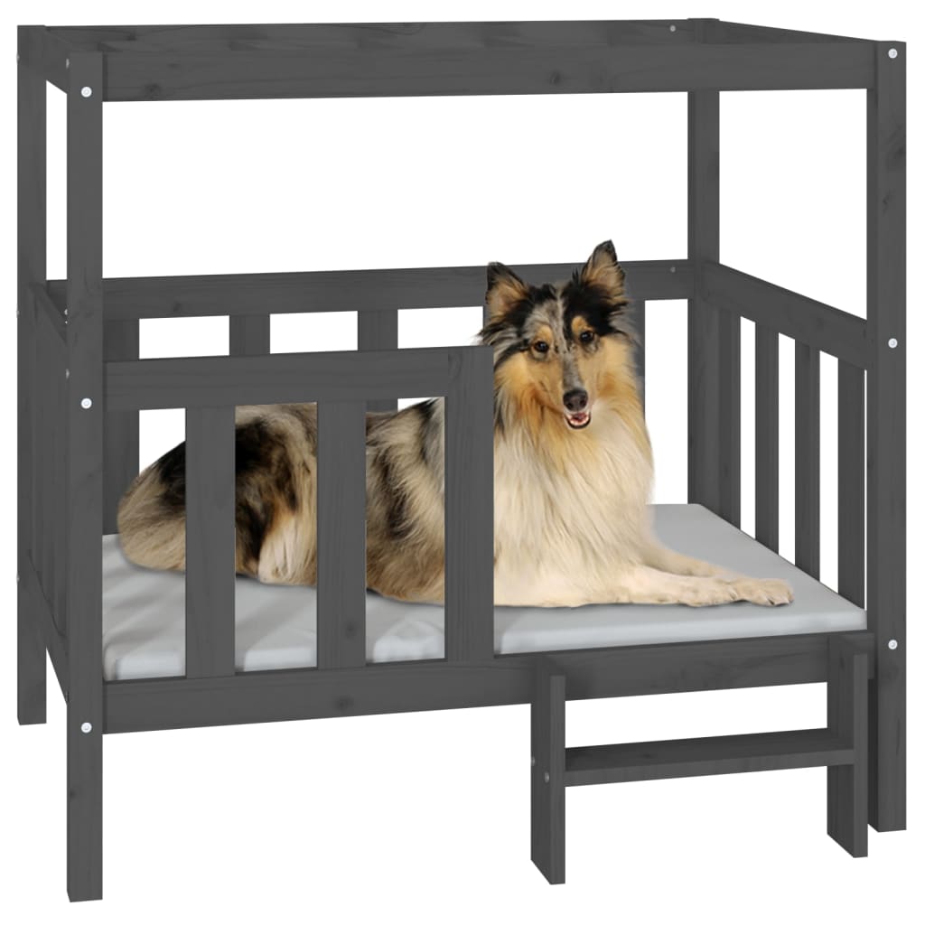 Dog Bed | Grey | Solid pine wood | Medium | Dog Bed | Rectangular