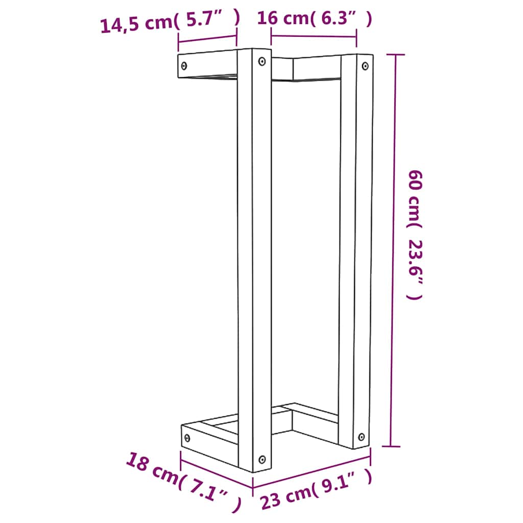 Towel Rack White 23x18x60 cm Solid Wood Pine